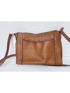 Kattee Leather Crossbody Purse Cognac Brown